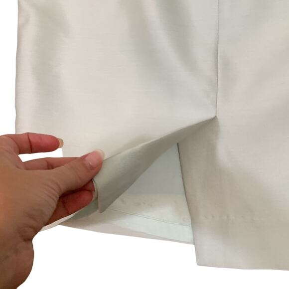 Albert Nipon Wool/Silk Silver Pencil Skirt - Picture 4 of 6